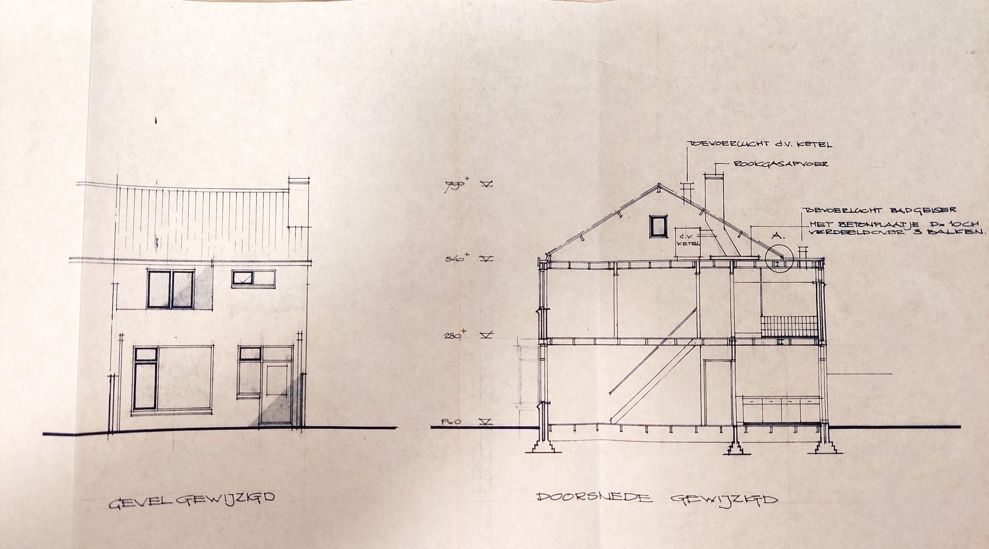 bouwtekening 3 m² aanbouw bestaand gebouw renoveren voorgevelis