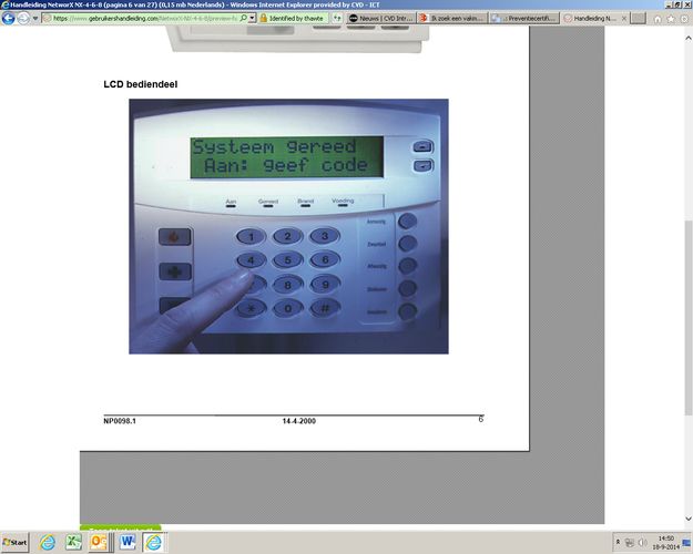 networx nx8 keypads 1811e