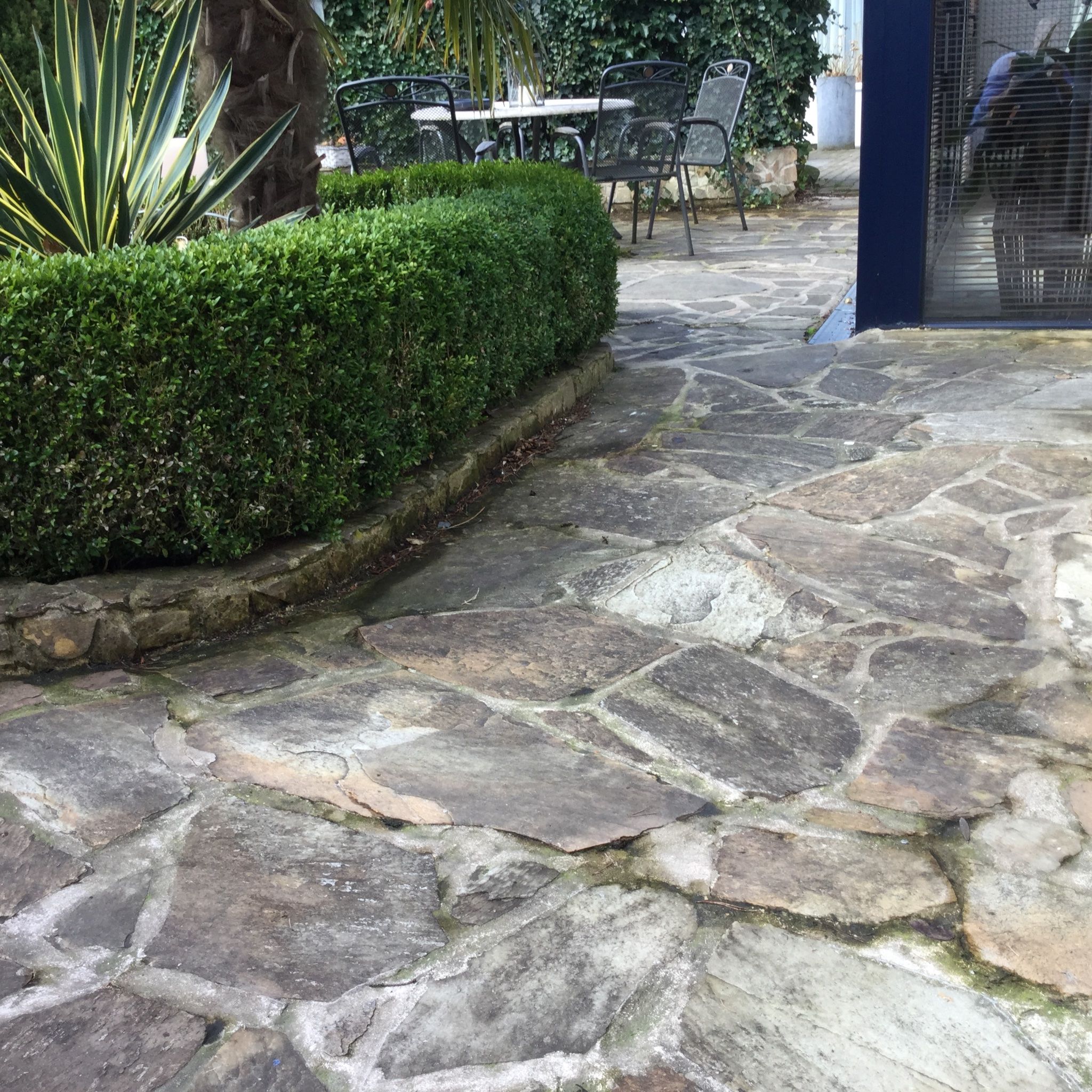 Flagstones in tuin zeer grondig schoonmaken Werkspot