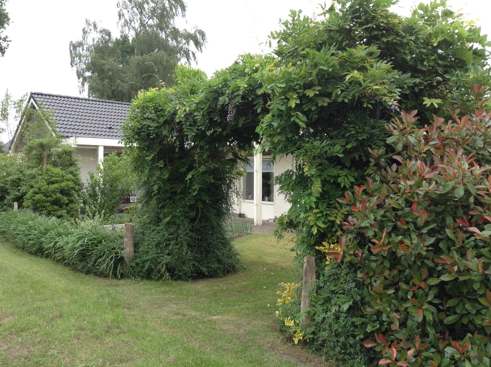 Boog in tuin van palen opnieuw plaatsen is afgebroken Werkspot