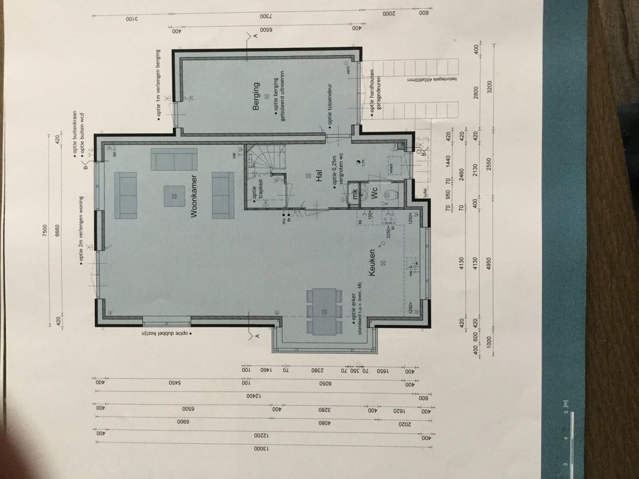 Technische tekening keuken tbv nieuwbouw Werkspot