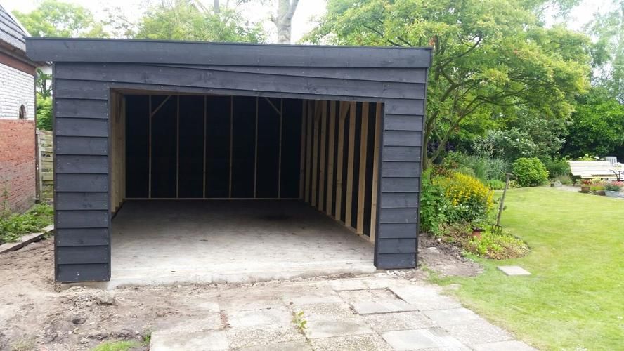 Bouwen houten garage (8×4) met platdak. Werkspot